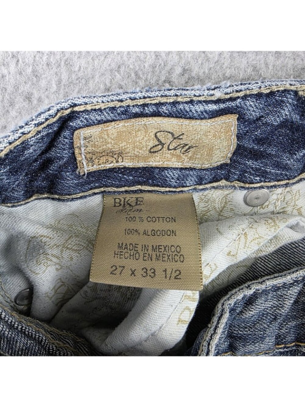 BKE Star Bootcut Jeans Womens 27x33.5 Blue Distressed Stretch Light Wash - Picture 4 of 9